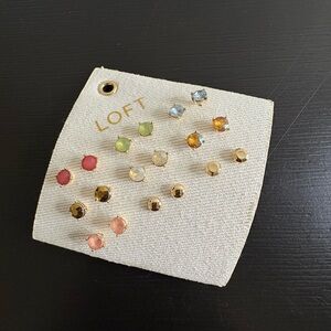 Loft lot of 9 stud earrings gold tone. New in package.